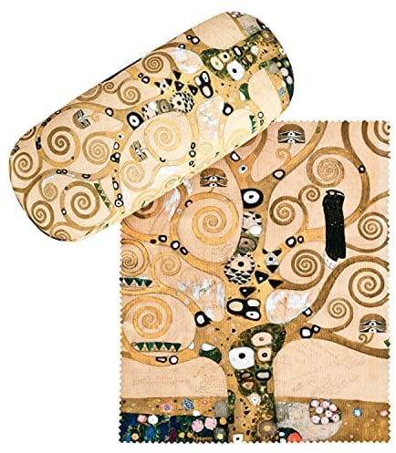 VON LILIENFELD Étui Lunettes Gustav Klimt : L'arbre de vie Boîte Robuste Étui Lunettes de Soleil Chiffon de Nettoyage Art