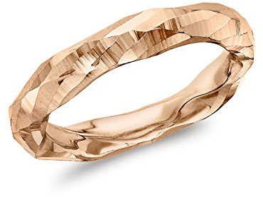 CARISSIMA Women's 9ct Rose Gold Diamond Cut Faceted Ring - Size Q