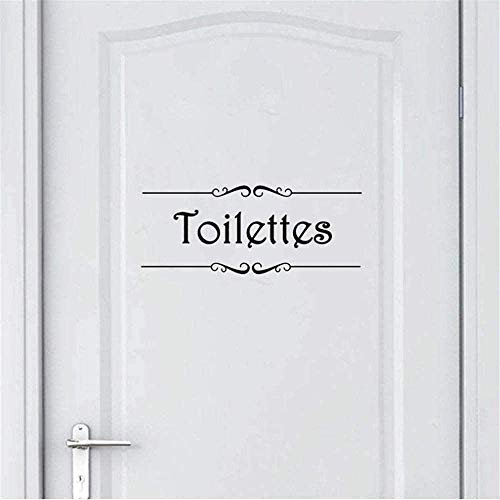 Stickers muraux Stickers muraux Salle de bain Porte de toilette Maison 18X3cm Noir