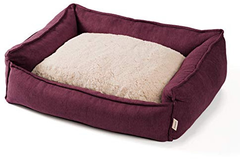 JAMAXX Premium Hundebett Orthopädisch Memory Visco Schaum Waschbar Wendekissen Wasserabweisend/Hundekörbchen Weicher Samtartiger Sofa Stoff Hundekissen Hundekorb PDB2002 / 65x50 (S) Purple