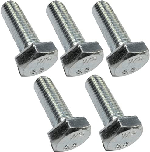 AERZETIX - C47350 - Juego de 5 Pernos M10x30 - cabeza hexagonal - Ø10x30mm - DIN 933 - clase 8.8 - acero galvanizado - bricolaje - herramienta de montaje/ferretería