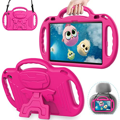 AVAWO Funda infantil para tablet Amazon Fire HD 10 y Fire HD 10 Plus (versión 2021, 11ª generación), con correa para el hombro, ligera, a prueba de golpes, funda para tablet Fire HD 10 2021, rosa