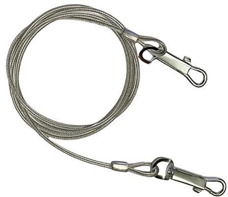 Spiral-Spannspieß für Hunde, aus starkem Stahl, für Picknick, Training, Gartenarbeit, Camping, Spanndraht und Pfahl, erhältlich in 1,8 m, 20 m, 1,8 m, 1,8 m Kabel, transparent