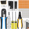 MAYLINEE RJ45 CAT5 CAT6 Netzwer Reparatur Abisolierschneider Werkzeug Set, Crimpen des Koax Crimper Steckers, Crimpzange RJ45 Kabeltester Kit Drahtdaten Detektor Abisolierers(Schwarz)