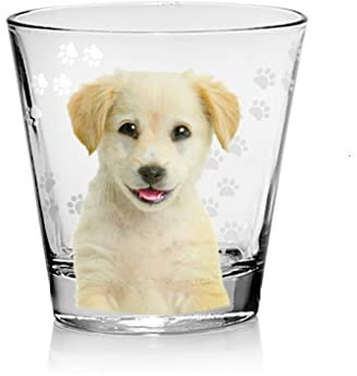 CRISTALICA Wasserglas Motiv Hund Saft Trinkbecher 250 ml
