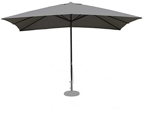 Sombrilla de jardín de Exterior de Forma Rectangular Poste Central de Metal ø 48 mm orientabile 360° con manivela Tela 3x4 Gris Resistente y Cortaviento Mod. Mercurio