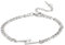 Amaxer Flash-Armband, minimalistische geometrische Anhänger-Halskette, Zick-Zack-Blitz-Anhänger, Charm-Armband für Unisex-flache kubanische Kette (Silber)