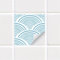 funlife 10 Stück strukturierte Fliesenaufkleber aus Vinyl, selbstklebende Fliesenfolie mit Leder-Effekt, wasserdichte Klebefliesen Klebefolie für Küche, Bad, 15x15cm, Blaue Wasserwelle