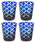 EDZARD Lot de 4 verres en cristal Dio bleu (140 ml) taillés à la main – Lot de 4 verres à eau, à whisky, à café glacé – Set de verres pour gin, whisky, eau – photophores