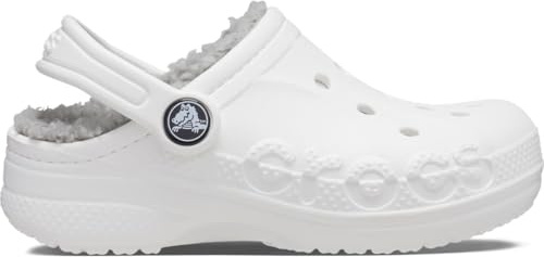 Crocs Unisex Kinder Baya Lined Clog K Clog, White/Light Grey, 34/35 EU