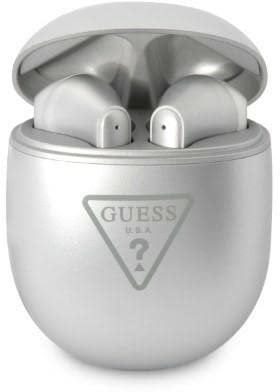 Guess Kopfhörer Bluetooth GUTWST82TRS TWS + Dockingstation Silber Triangle Logo