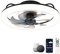CHANFOK Smart Ceiling Fans with Lights, 20'' Low Profile Ceiling Fan with Remote and App Control, Flush Mount Ceiling Fan with Voice Control, Compatible with Alexa & Google Home (Black)