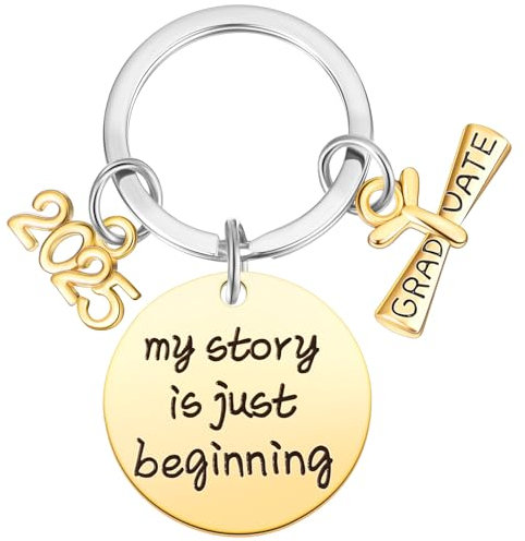 Yaomiao Abschluss Schlüsselanhänger für Class of 2025 Graduierung Inspirierendes Schlüsselringe für 2025 Schulabschluss Schlüsselbund Glückwunsch Geschenkideen Absolventen Mitgebsel(Gold)