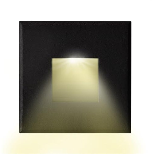 INNOVATE LED Einbaustrahler 24V DC Treppenbeleuchtung [ColorSwitch Wandleuchte Innen & LED Strahler Außen] Indirekte Beleuchtung Unterputzdose (Schwarz, Eckig - Auslass Eckig, Neutralweiß 4000 K)