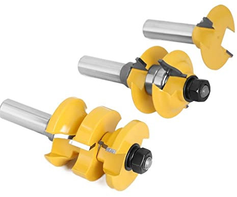 KAYRAM 3pcs 12mm 12.7mm Shank Entry Interior Door Router Bit Set Ogee Matched R&S Router Bits Carving for Wood MC03077 (Size : 12mm shank)
