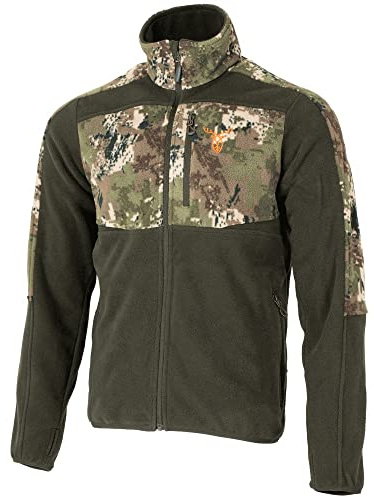 Pirscher Gear Terrain Fleecejacke Herren, Jagdjacke & Pirschjacke, grün mit Camouflage