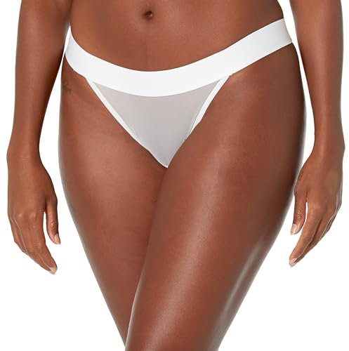 DKNY Damen Sheers Lowrise Bikini Unterwäsche, Weiss/opulenter Garten, XL