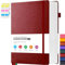 FOCUS DAY Großes Tagebuch, Notizblock für Damen und Herren, 320 Seiten, Hardcover, Lederbindung, Notizbuch, College, liniert, 100 g/m², liniertes Papier, Burgunderrot