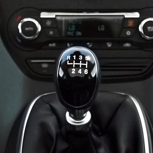 ELEONORE 6-Gang-Schaltknauf aus Leder for Ford S-Max C-Max Kuga Galaxy Mondeo 4 Mk4 Transit Tourneo Connect Focus Autozubehör Schaltknauf