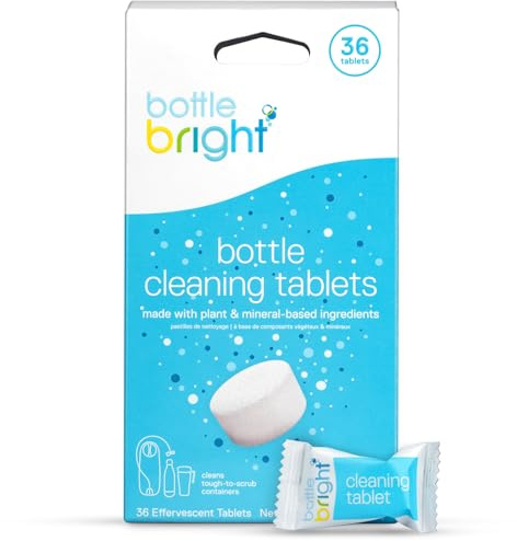 Bottle Bright 36 Tablets - EPA Safer Choice Certified, Clean Stainless Steel, Thermos, Tumbler, Insulated, Plastic and Reusable Water Bottles –Bottle Bright Cleaning Tablets are Easy and Safe to Use