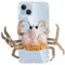 Seconddog 3D Finger Pinch Crabs Funny Stretching Decompression Phone Case Compatible with iPhone 14 Pro,Trendy Soft TPU Transparent Ugly Case Compatible for iPhone 14 Pro(Orange)