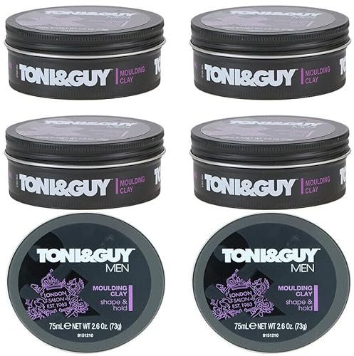 6x Toni&Guy Men Formmeter Moulding Clay Halt & Textur 75ml (6er Pack)