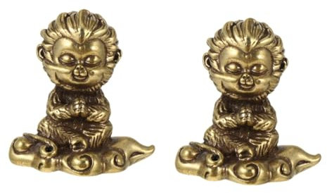 TOPBATHY Autodekoration 2 STK Monkey King Ornamente Dekoration Vintage-deko Tier Schreibtisch Kupfer Ornament