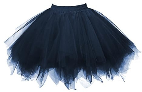 Disfraz de carnaval para mujer, falda de tul, falda corta de ballet, enagua de crinolina, tutú, clásico, danza, fiesta, danza, ballet, marine, Tallaúnica