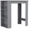 URBNLIVING 3 Tier Dining Bar Coffee Kitchen Island Table Open Storage Shelves Living Room (Grey)