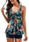 Nadeer Two Piece Tankini Swimsuits for Women Bathing Suits Floral Print Tank Top with Boyshorts Modest Swimwear Swimming Costume