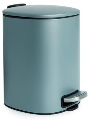 Blue Canyon Santorini Lid Pedal Bin| Modern and Stylish Trash Can| 3L Bin For Kitchen, Bathroom, Bedroom, Office| Anti-Fingerprint Outer Finish| Stainless Steel Bin| Square Waste Bin| Mint-Green