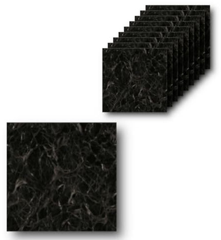 HOOZ 10x Fliesenaufkleber Schwarz Steinoptik - 30 x 30 cm - Selbstklebende Fliesen 10 Stück - Klebefliesen für Küchenrückwand - Wandpaneele Küche Wanddeko Schlafzimmer Wohnzimmer Badezimmer