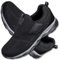 AEHO Femme Chaussures Orthopédiques Pied Large Homme Chaussures de Randonnée Basses Tennis Respirant Légères et Confortables de la Mode de Marche,Noir,43/265mm