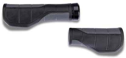 CONTEC Fahrrad-Griffe Merge City Comfort, 96/140 mm, D3-Dreikomponenten, Gummi, G-Link System, ergonomisch, stoßdämpfend, schwarz/grau, Paar