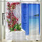 Vgzsyomqib Strand Meer Duschvorhang 200x200 Lang Anti Schimmel Wasserdicht für Badewanne Stoff Shower Curtains 3D Garten Tür Blau Ocean Insel Muster Duschvorhänge Waschbar Textil mit Ringen