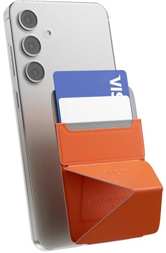 MOFT Kartenhalter Handy Ständer, Unsichtbare Selbstklebende Kartenhalter Portemonnaie, MOVAS Veganes Leder Stick On Karten Portemonnaie für iPhone Android Smartphones (Sunrise)