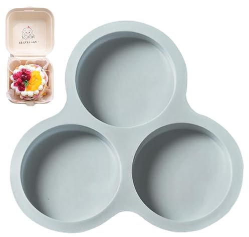 Genérico Bandejas para Huevos de Freidora de Aire de Silicona, Sartén para Air Fryer con 3 Cavidades para Huevos, Molde para Panqueques, Bandejas para Muffins, Accesorios para Freidora de Aire