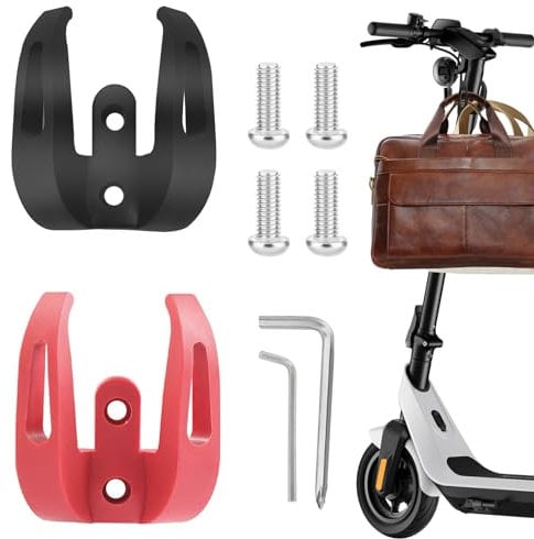 4 Pcs Electric Scooter Hook, Double hook compatible for Xiaomi E Scooter, Storage Bag Hook, Scooter Carrying Hooks, Folding Hook, Durable Scooter Hooks, Carry Hook, Multi-function Hooks (with Tool)