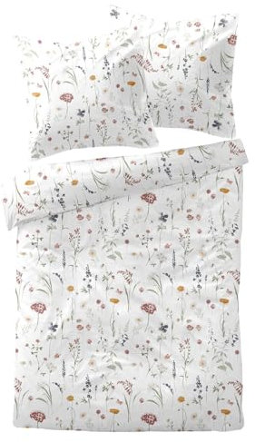 Traumschlaf Moderne Biber Bettwäsche Glennallen bunt kuschelig weich aus 100% Baumwolle mit Reißverschluss - Made in Germany 135x200 cm + 80x80 cm