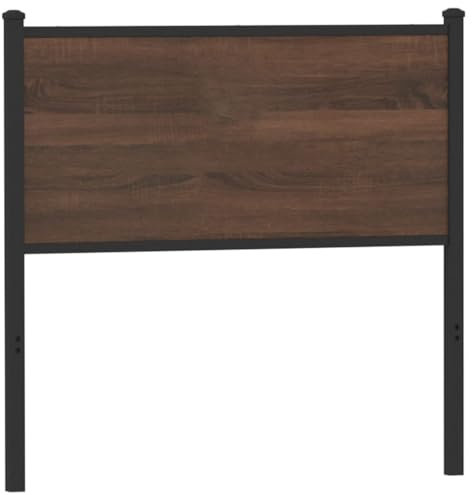 Homgoday Kopfteil aus brauner Eiche, 90 cm, aus Holz und Stahl, Kopfteil, Kopfteil für Doppelbett, Rückenlehne für Bett und Sofa