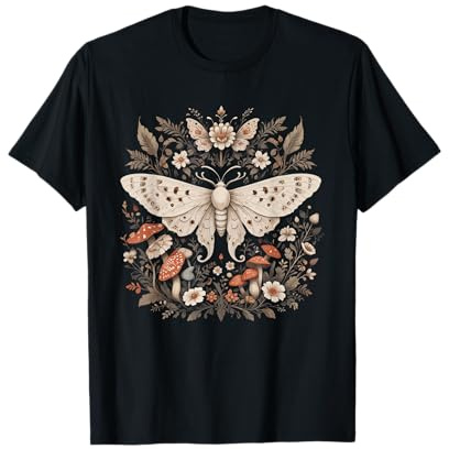 Cute Fairycore Floral Moth Aesthetic Girls Women Cottagecore T-Shirt