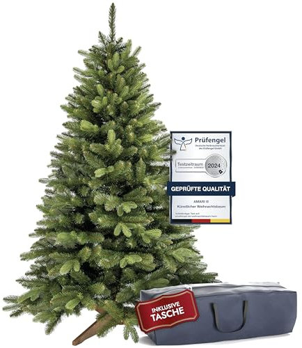 Amari ® Naturgetreuer Künstlicher Weihnachtsbaum 220cm - Tannenbaum Künstlich Christbaum Christmas Tree - Künstliche weihnachtsbäume - Faltbarer Weihnachtsbaum Künstlich