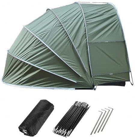 GZKDKZB Tenda per Bicicletta sospesa 2 in 1, Tenda per Bicicletta, deposito Esterno Impermeabile con Doppie Porte per 2-5 Biciclette, Tenda per Moto, Garage, deposito Bici, Verde