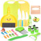 Woiworco Kit Couteau Cuisine Enfant 26 Pièces Couteau Montessori Enfants Kit Sécurité Cuisine Enfant pour Couper Fruits ou Légumes, Ustensile Cuisine Enfant avec Planche à Découpe (B)