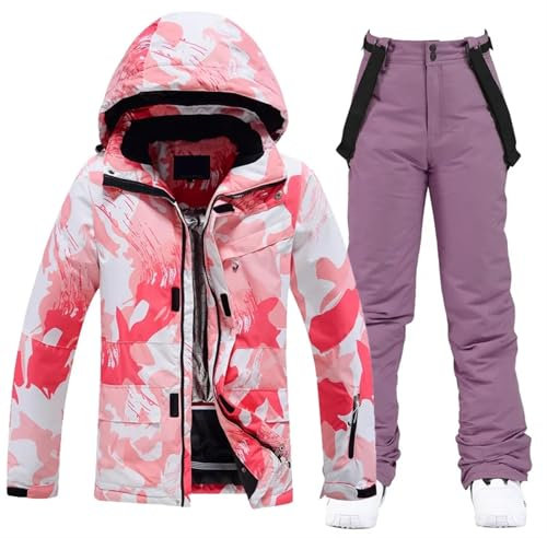 AYWTIUN Skianzug Damen Frauen Ski Anzug Winter Winddicht wasserdichte Snowboard Jacke Hosen Schnee Walking Kleidung Weibliche Schneeanzug(10,XS)