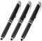 HOODANCOS 3St Kugelschreiber schreibutensilien büromaterial LED Stift touchscreen stift Stifte aufleuchten LED-Schreibstifte Zubehör schreiben Multifunktions-Touchscreen-Stift Metall Black