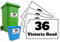 4 x Personalised Waterproof Wheelie Bin Stickers | Custom Dustbin Labels with House Number & Street Name | Peel & Stick Durable Bin Stickers 100 x 150mm (Design 1)