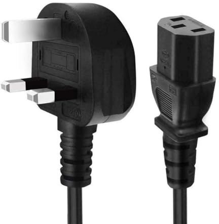 JUSTOP 1.2M UK PSU Power Cable, Kettle Lead, 5A BS1363 3-Pin Plug To IEC C13 Suitable For Desktop PCs, Power Supply, Network Switches, PDUs Etc