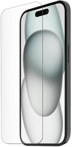 TIGER GLASS Lite Verre TREMPE iPhone 16/15 - Protection Ecran - Verre Trempé Résistant 9H - Anti-Traces de Doigt, Haute Sensibilité Tactile, Applicateur Pose Facile sans Bulles - Garantie à Vie