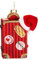 BRUBAKER Koffer vom Weihnachtsmann - Handbemalte Weihnachtskugel aus Glas - 12 cm Baumkugel Weihnachtskoffer Rot mit Weihnachtsmütze - Mundgeblasener Christbaumschmuck